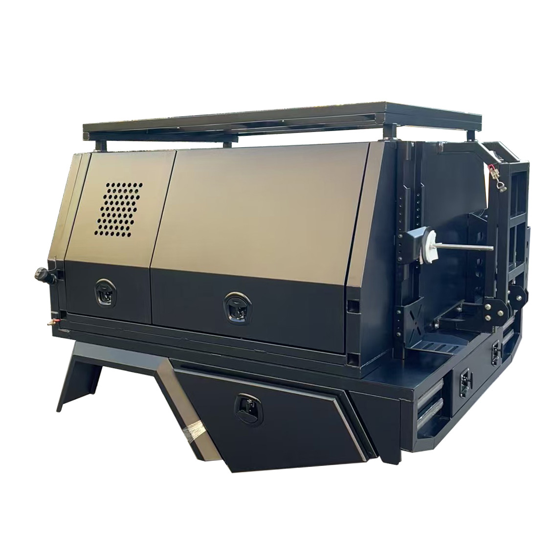 YT-7002-2 Doors Aluminum Ute Canopy and Tray with Dog Box