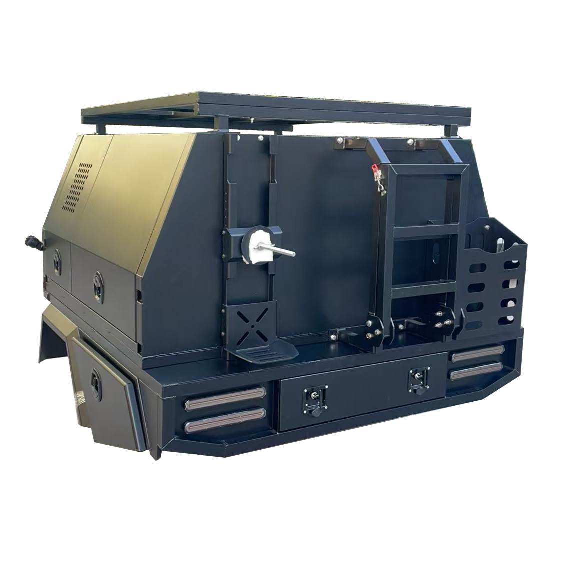 YT-7002-2 Doors Aluminum Ute Canopy and Tray with Dog Box