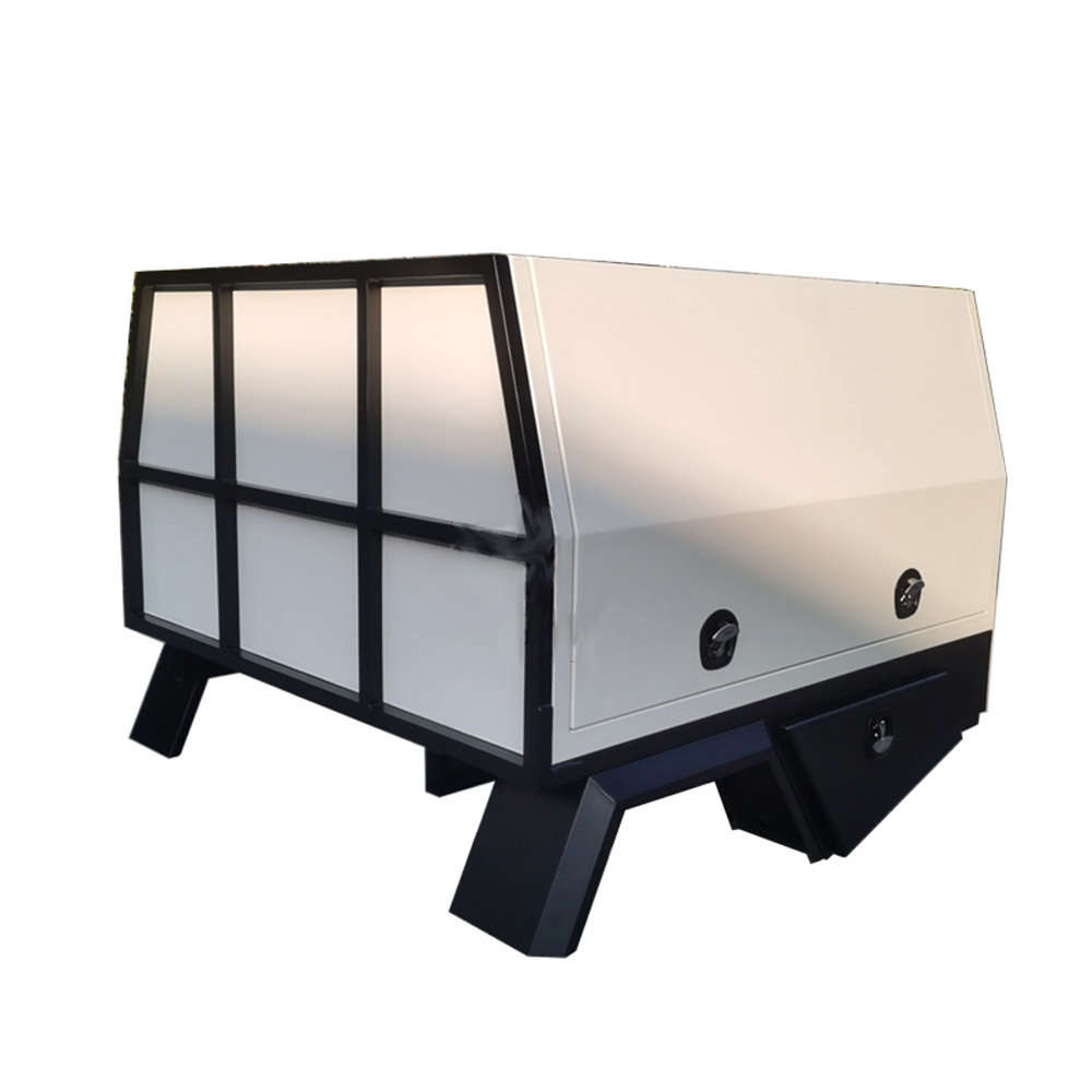YT-7007-White 3 Doors Aluminum Ute Tray and Canopy Package