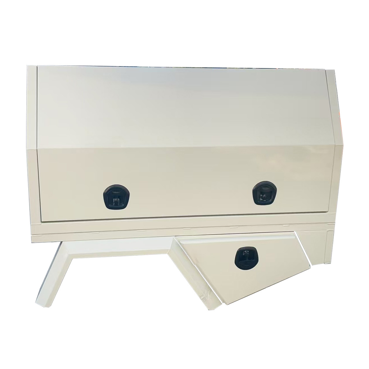 YT-7013-White 3 Doors Aluminium Ute Canopy and Tray Package