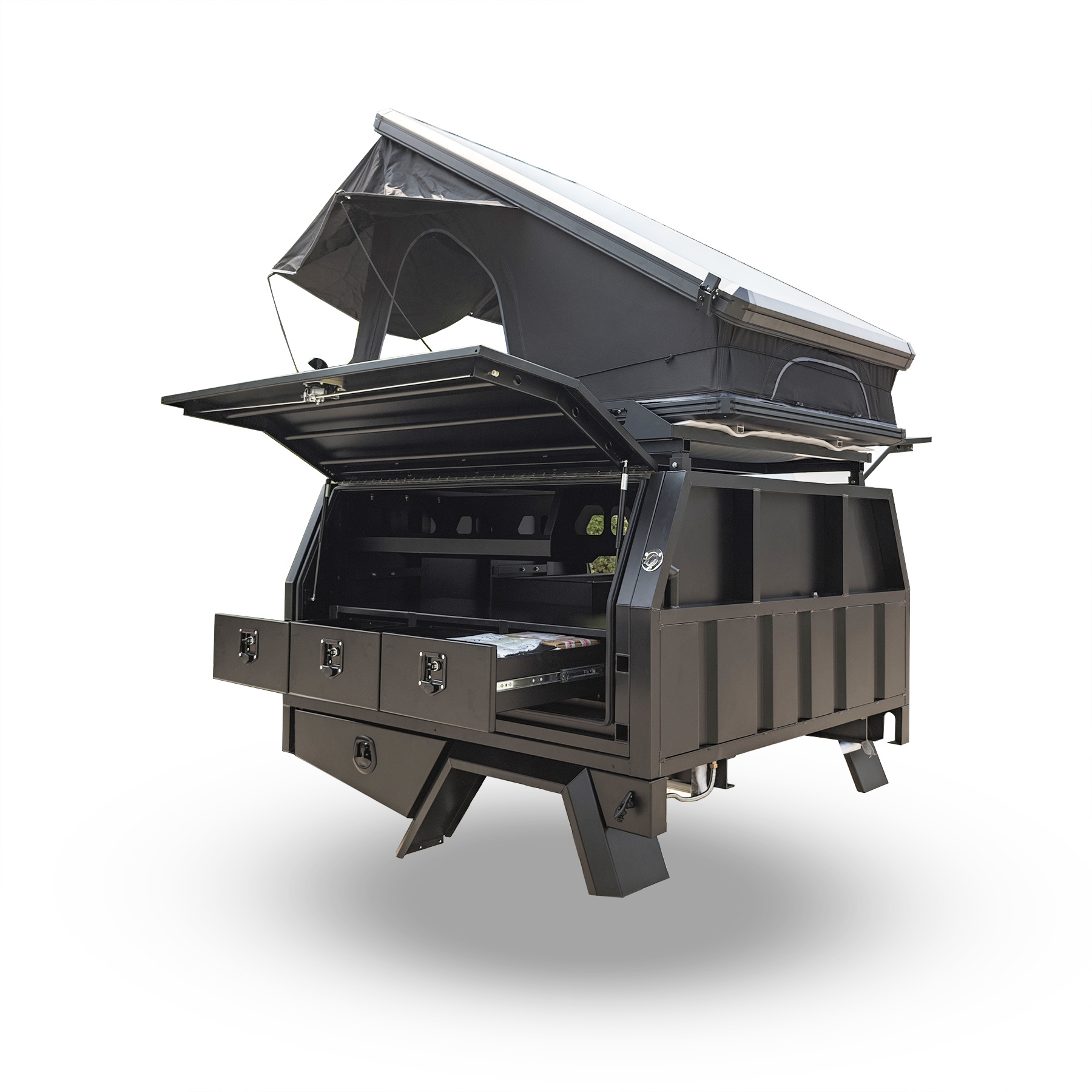 YT-7022-aluminum ute canopy with roof tent