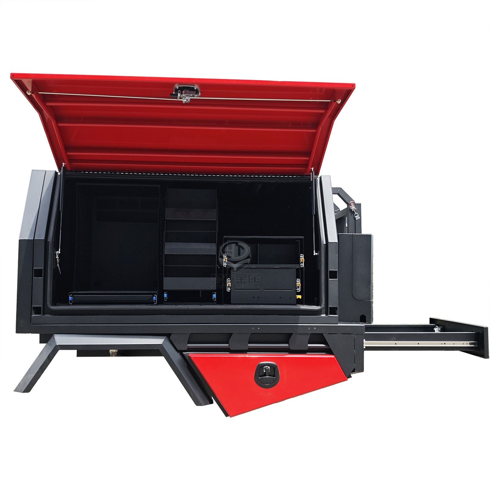YT-7038-Heavy Duty Aluminum Ute Canopy with Internal Drawers and Shelving System