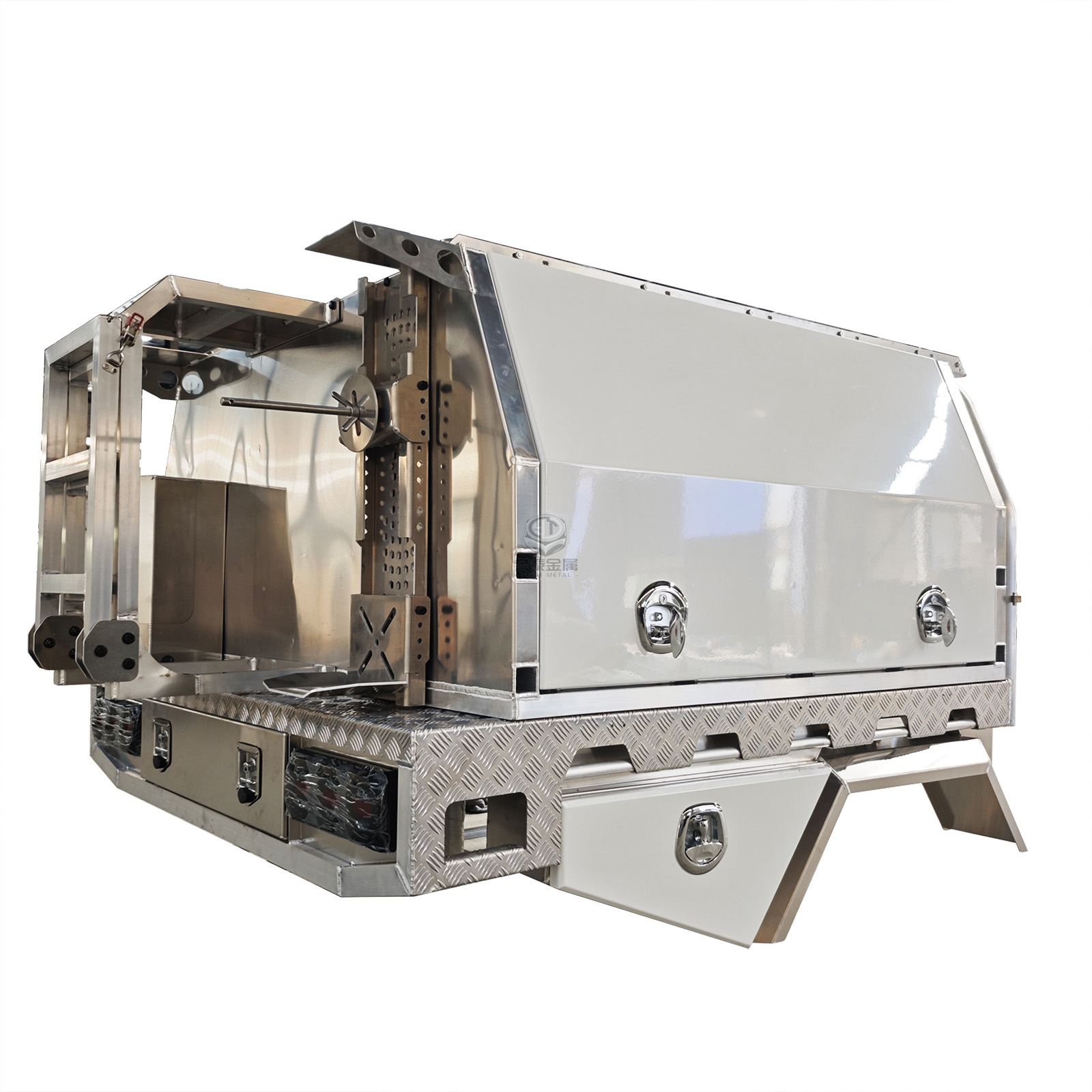 YT-7039-high-gloss &Natural aluminum finish aluminum alloy Ute Canopy with kitchen