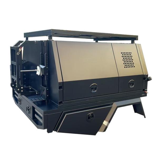 2 Doors Aluminum Ute Canopy and Tray with Dog Box