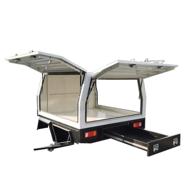 White 3 Doors Aluminum Ute Tray and Canopy Package